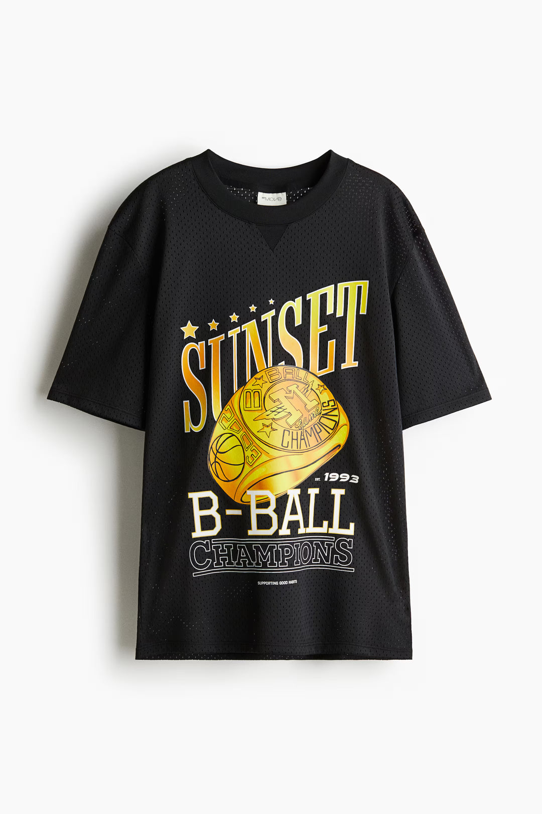 H&M Printed Mesh Sports Shirt with DryMove™