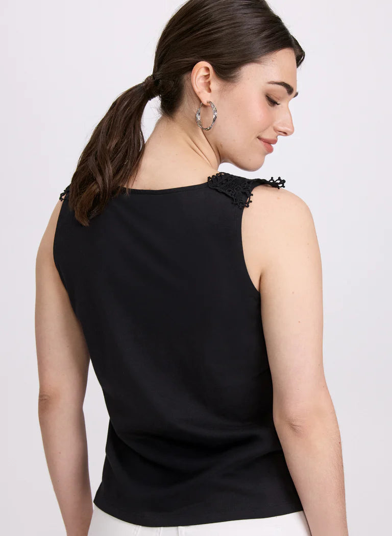 LAURA Crochet Appliqué Tank Top