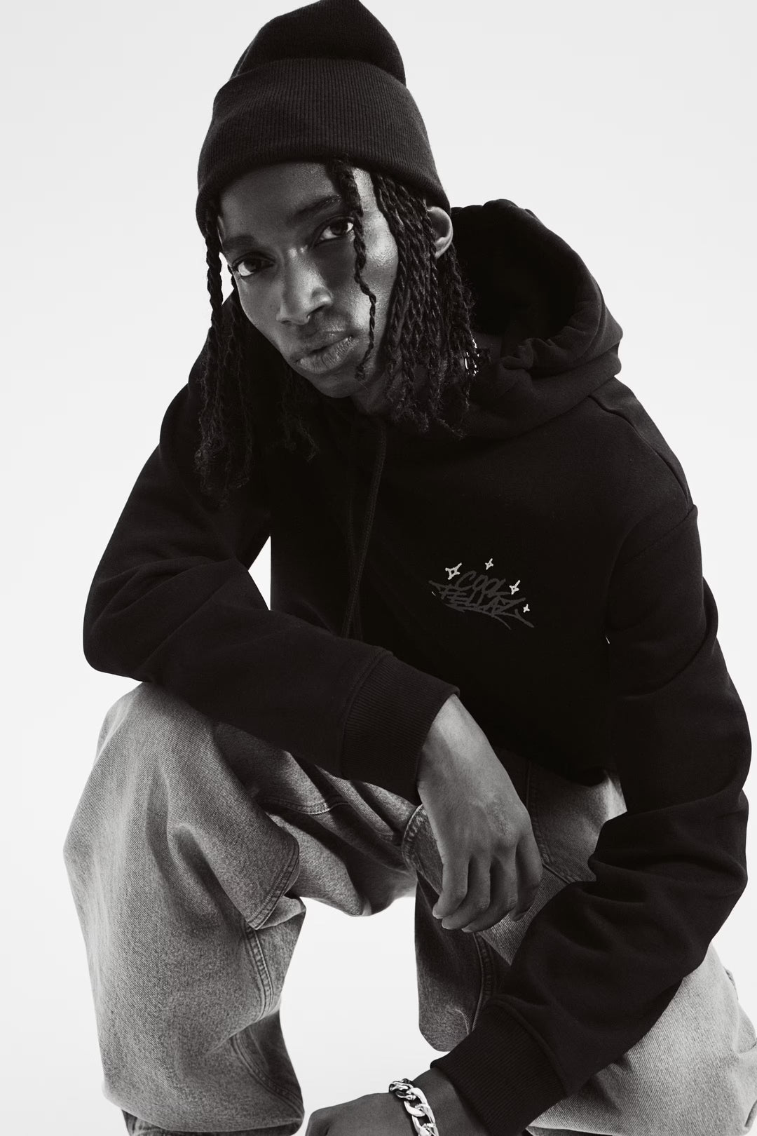 H&M Loose Fit Printed Hoodie