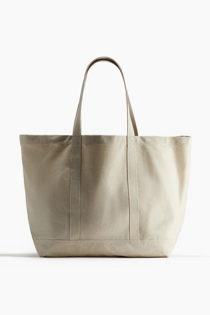 H&M Cotton Canvas Beach Bag
