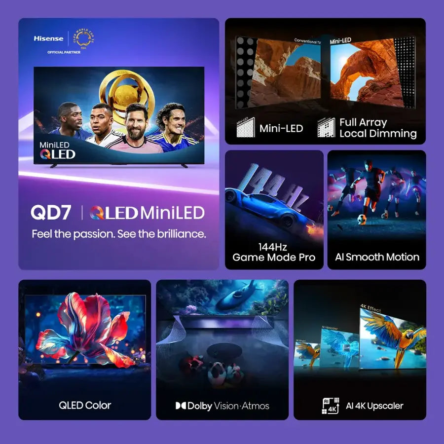Hisense - 50" Class QD7 Series Mini-LED QLED 4K UHD HDR Smart Fire TV (2025)