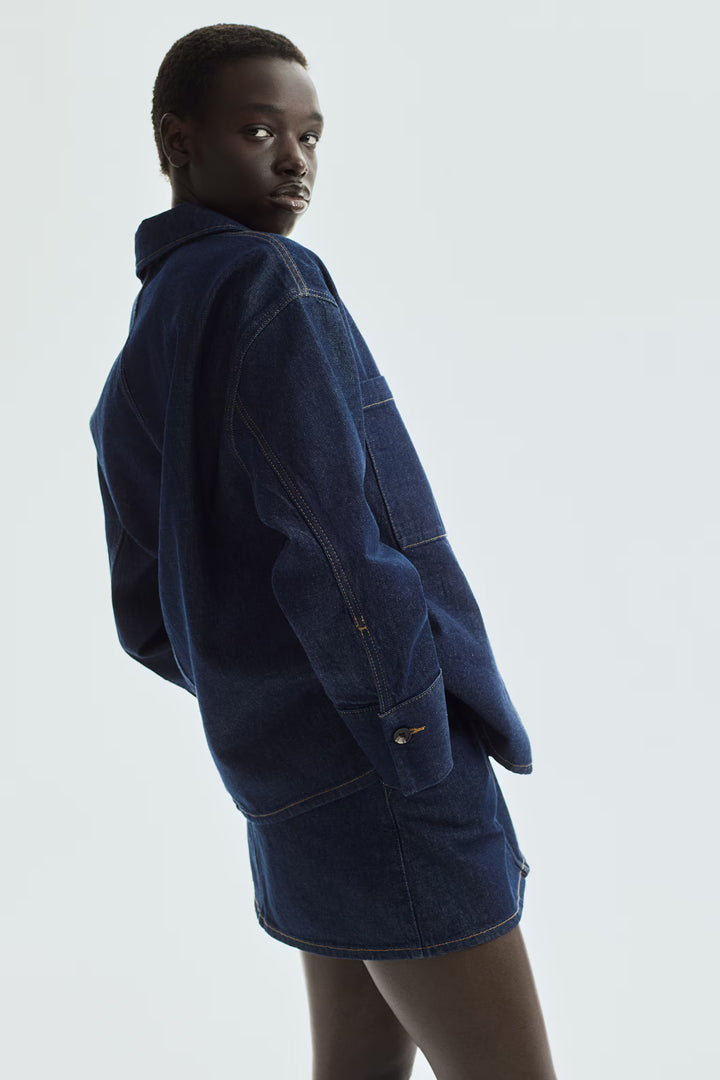 H&M Oversized Pullover Denim Shirt