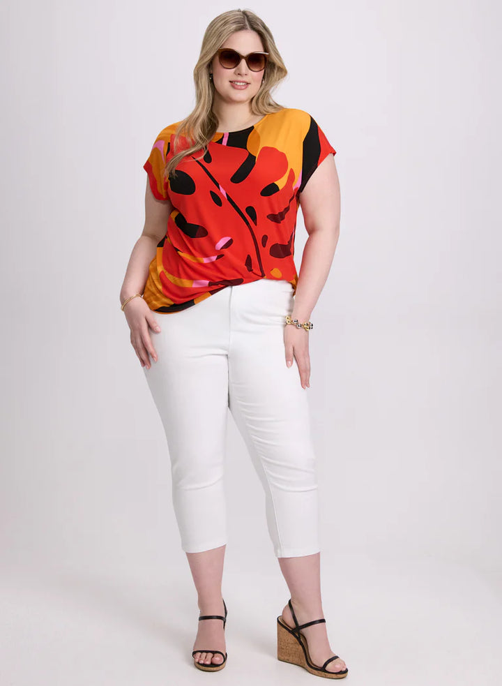 LAURA Leaf Print Top