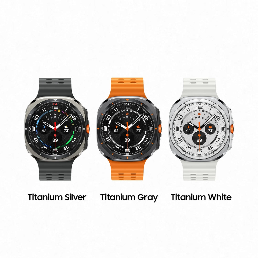 Samsung Galaxy Watch Ultra 47mm LTE Titanium Smart Watch, Titanium Gray, Orange Band