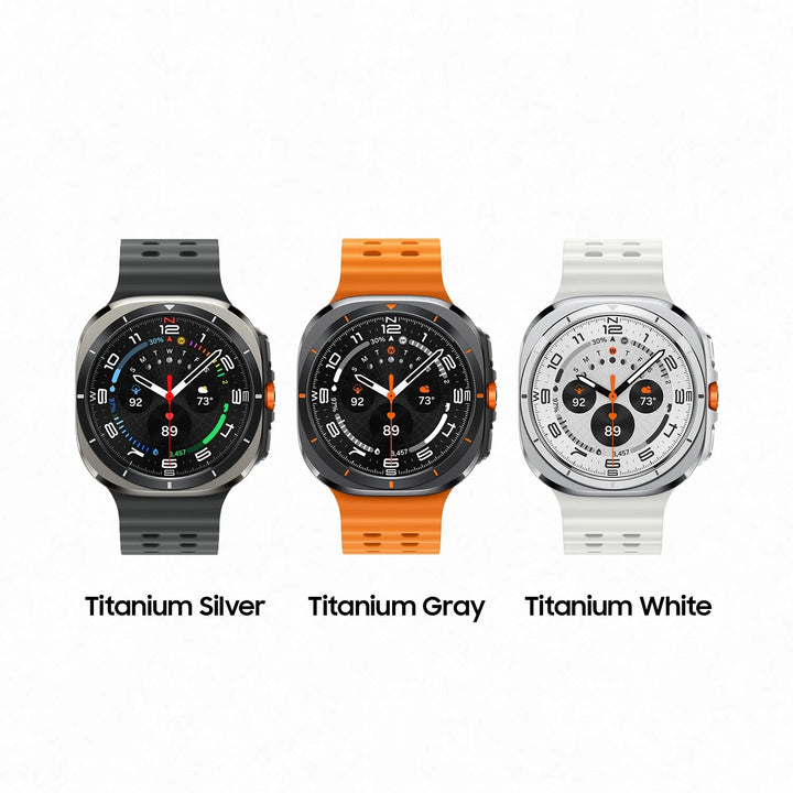Samsung Galaxy Watch Ultra 47mm LTE Titanium Smart Watch, Titanium Gray, Orange Band