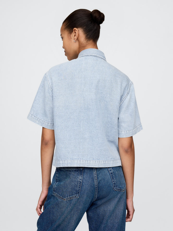 Gap UltraSoft Cropped Denim Shirt