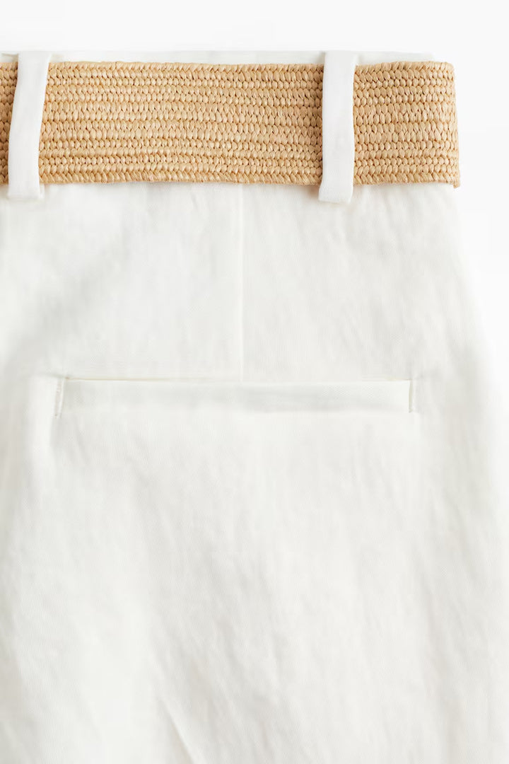 H&M BELTED TWILL SHORTS