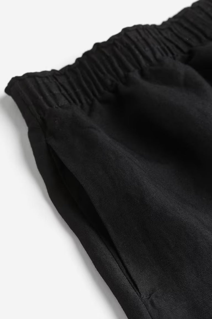 H&M LINEN-BLEND PULL-ON SHORTS