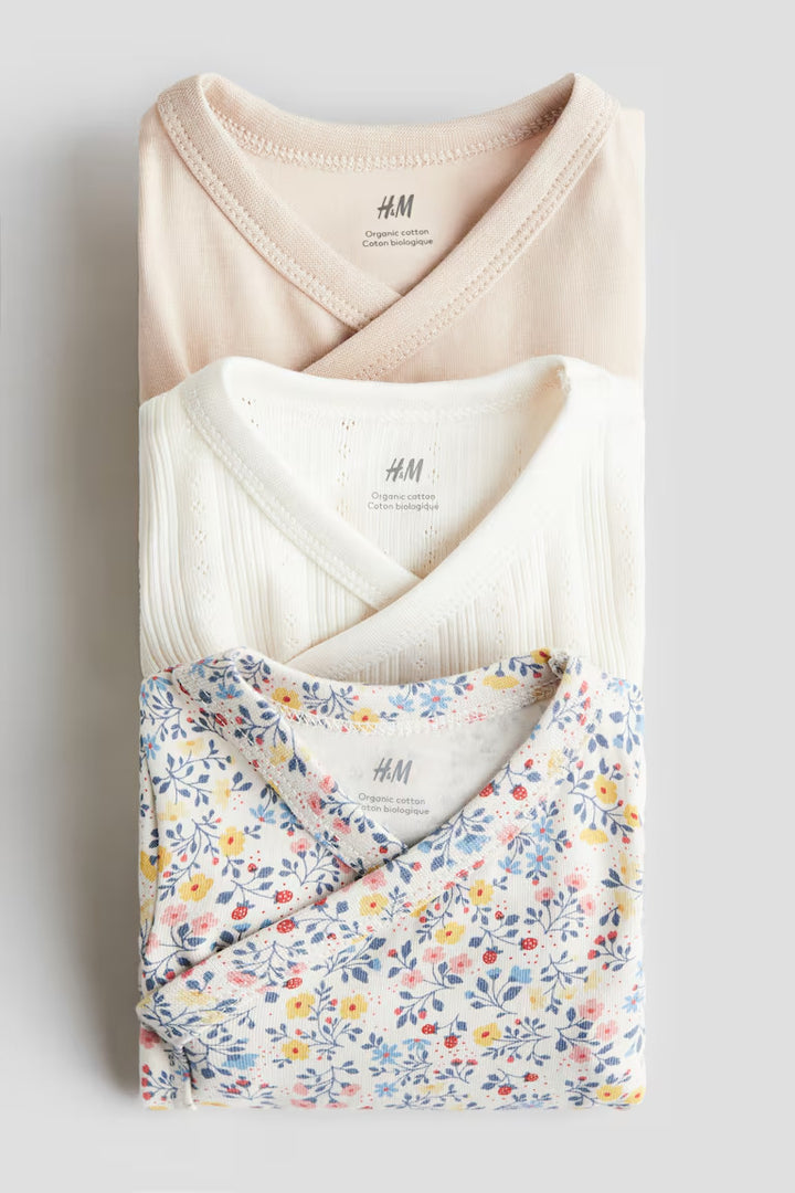 H&M 3-PACK WRAPOVER BODYSUITS