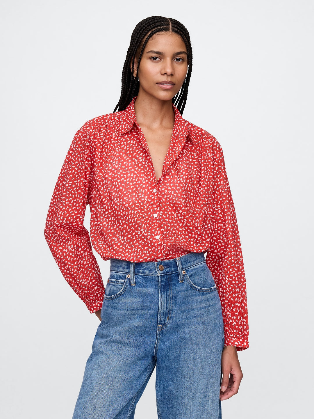 Gap Relaxed Button-Front Shirt