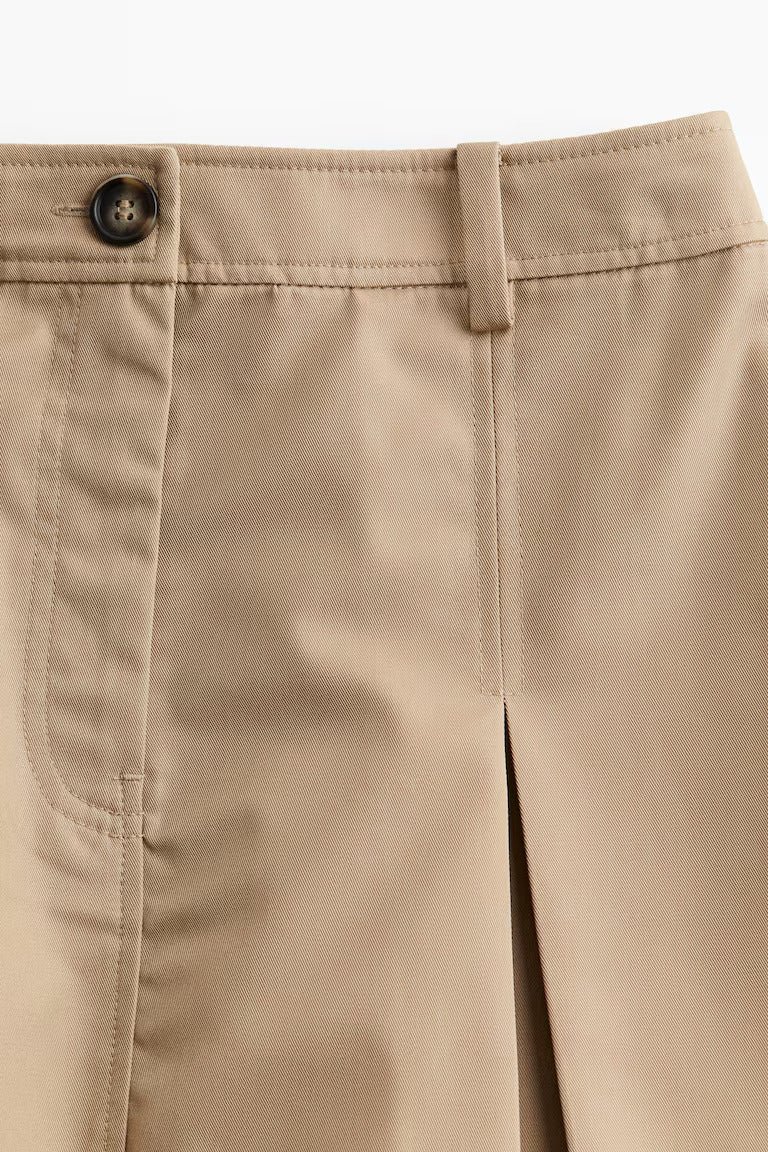 H&M PLEATED TWILL SKIRT