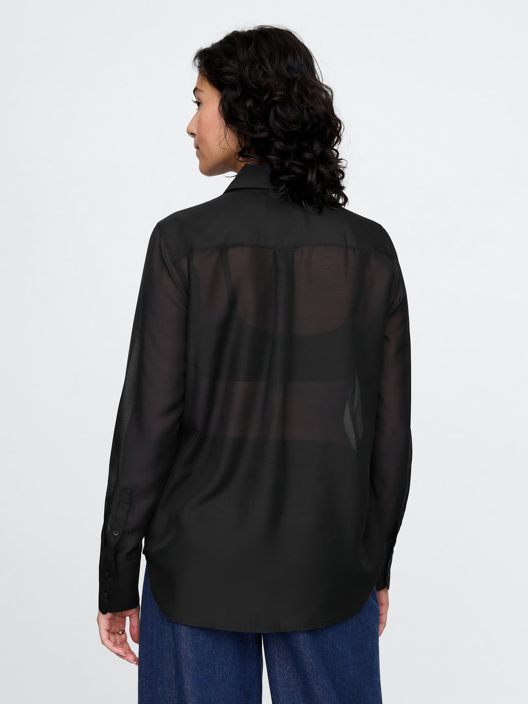 Gap Sheer Classic Tuxedo Shirt
