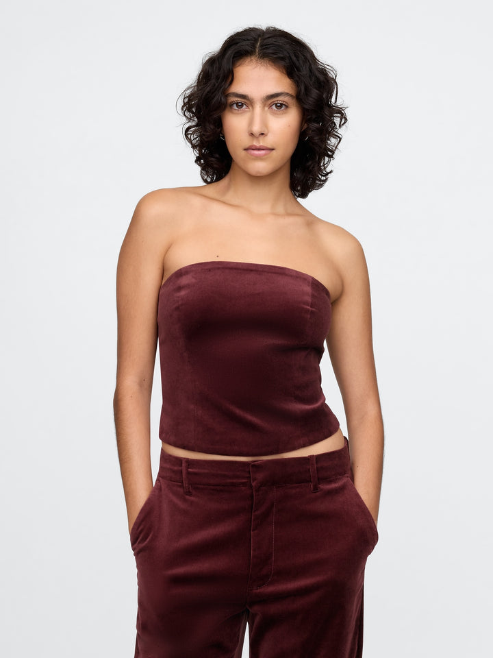 Gap Velvet Cropped Tube Top