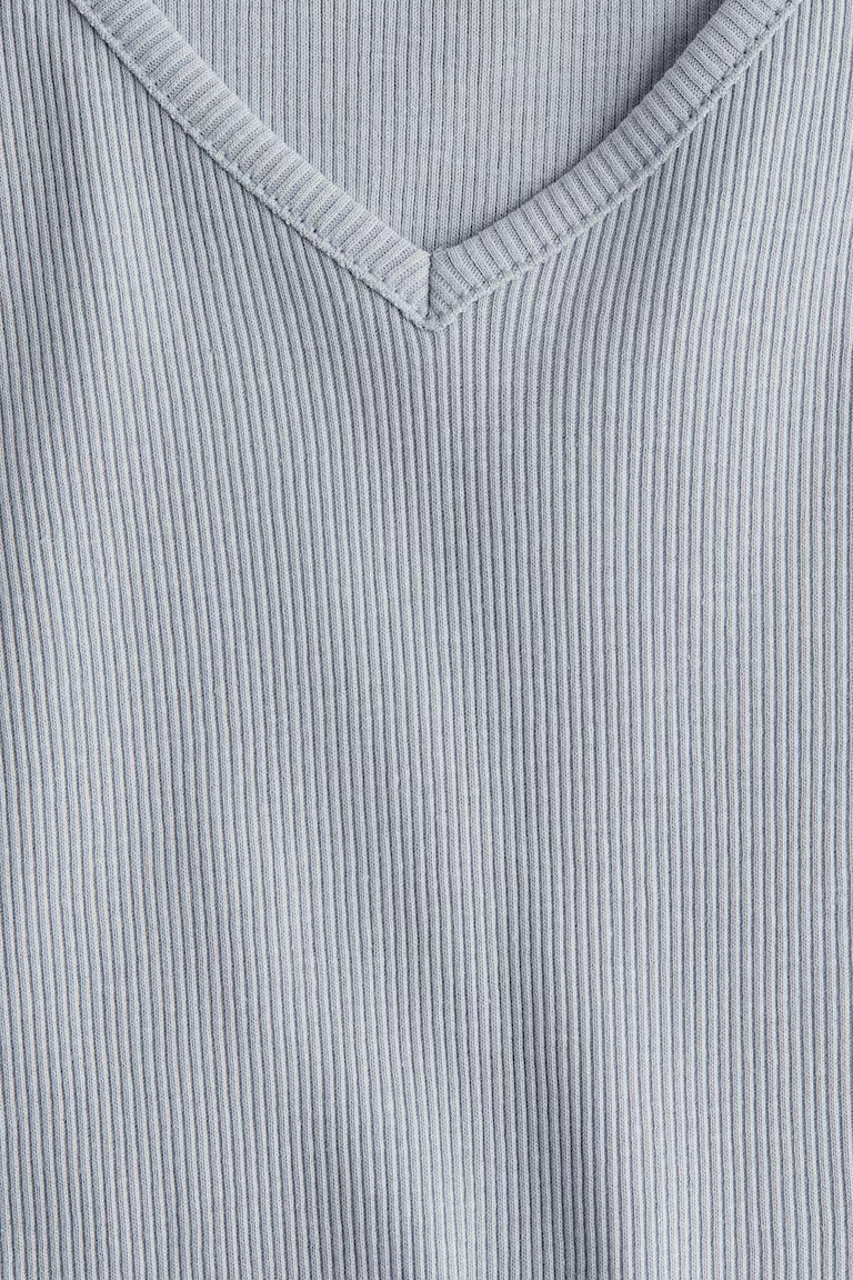 H&M RIBBED COTTON JERSEY TOP