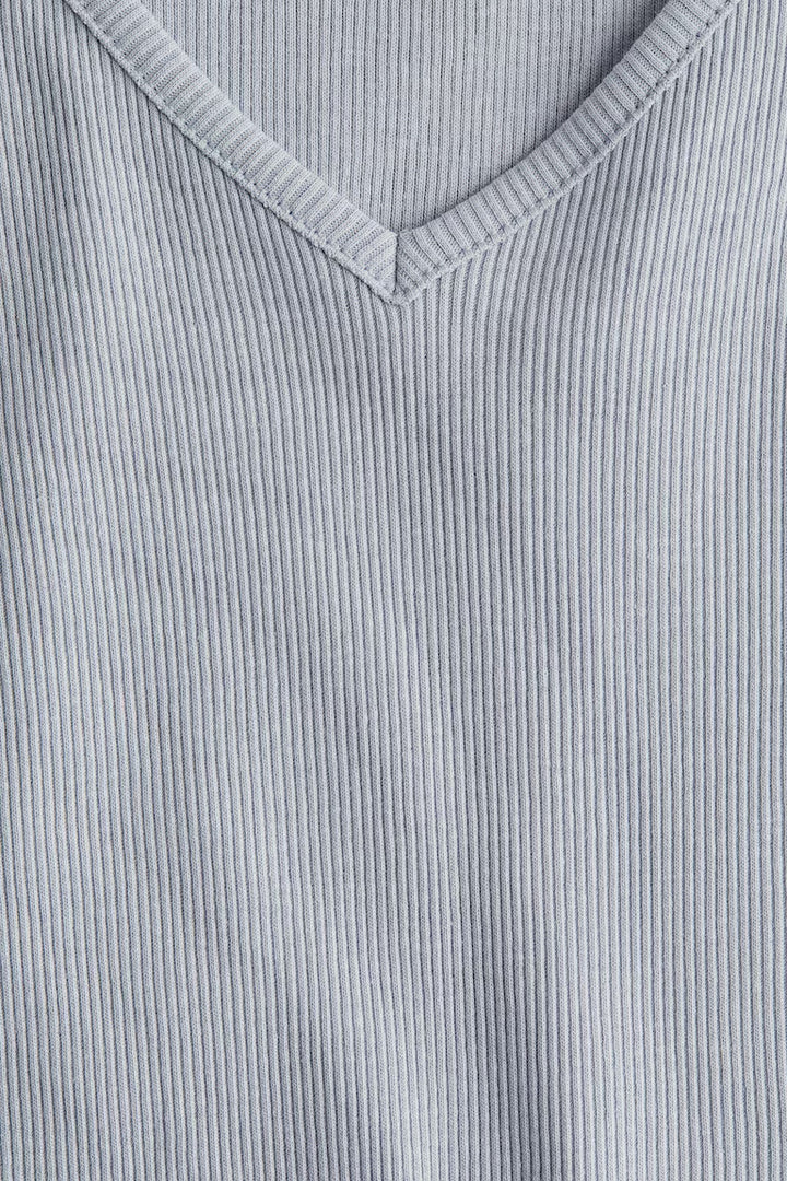 H&M RIBBED COTTON JERSEY TOP