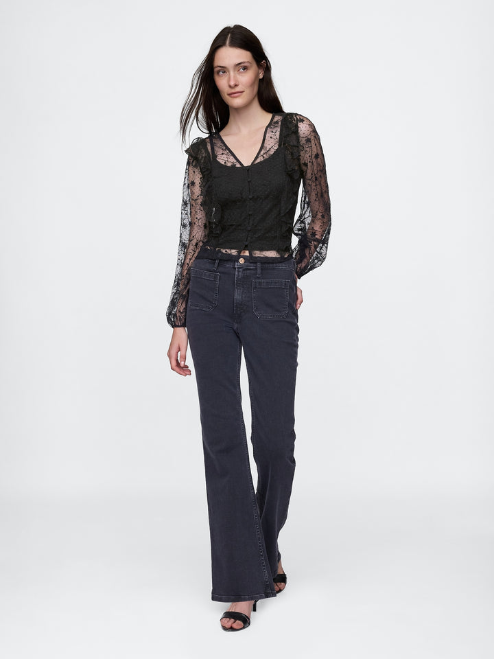 Gap Recycled Lace Ruffle Top