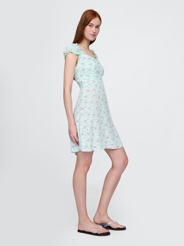 Gap Puff-Sleeve Sweetheart Mini Dress