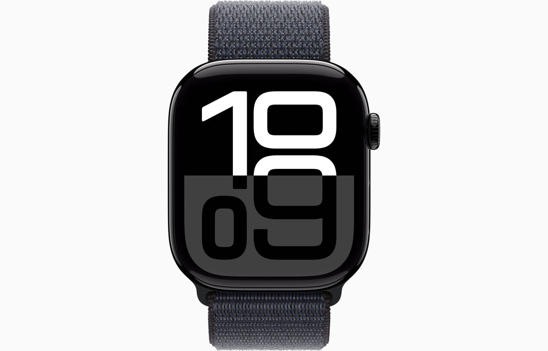 Apple Watch Series 10 GPS, 46mm Silver Aluminum Case with Ink Sport Loop