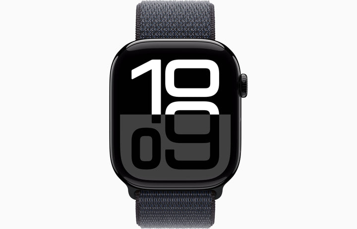 Apple Watch Series 10 GPS, 46mm Silver Aluminum Case with Ink Sport Loop