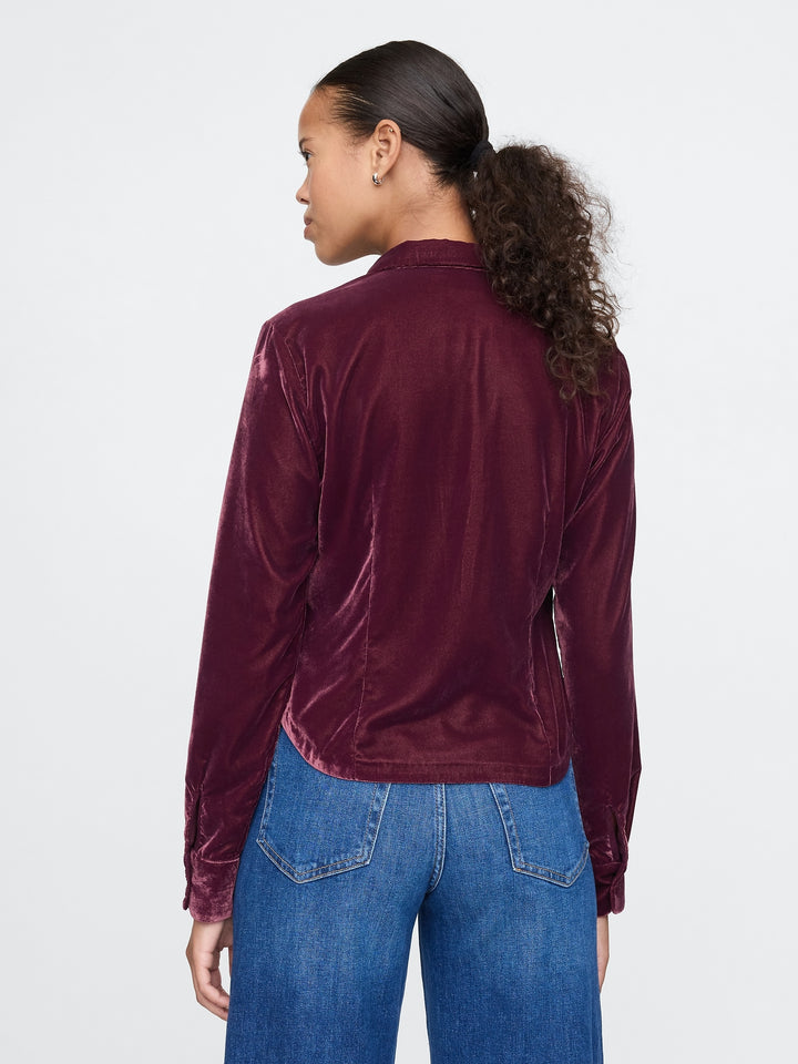 Gap Cropped Velvet Shirt