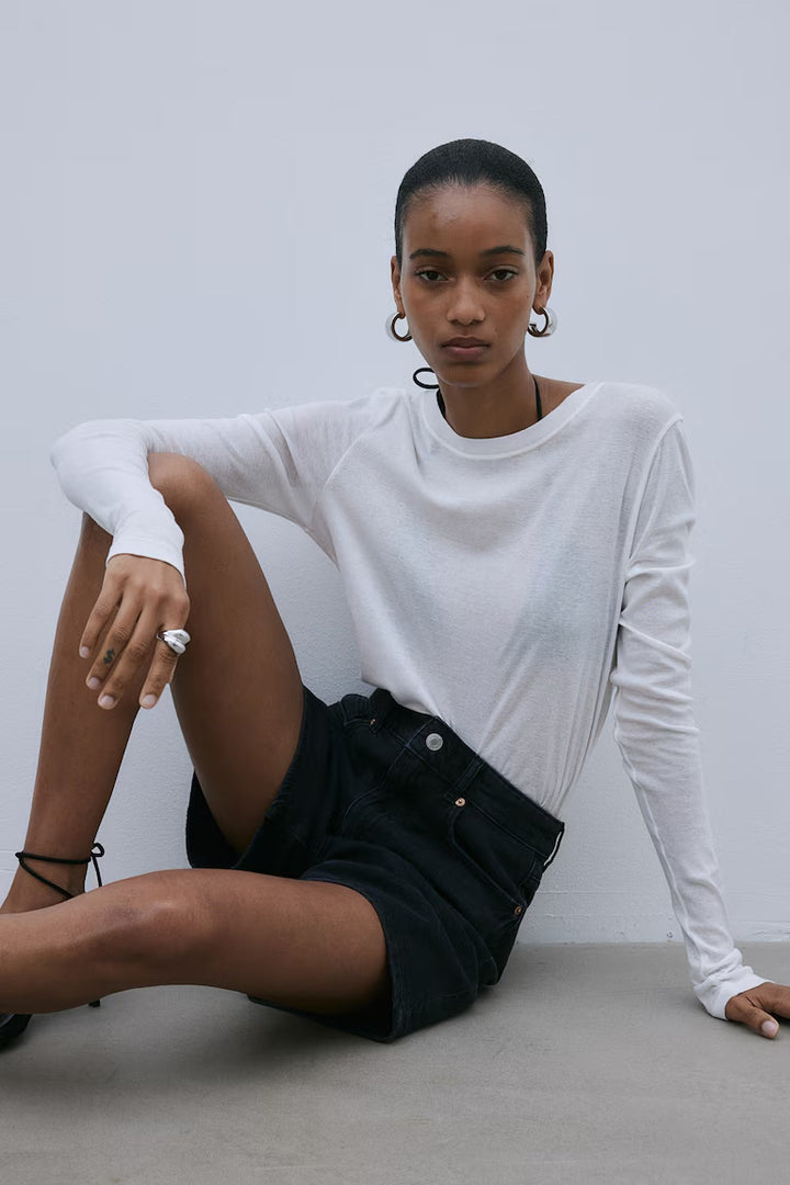 H&M HIGH WAIST DENIM SHORTS