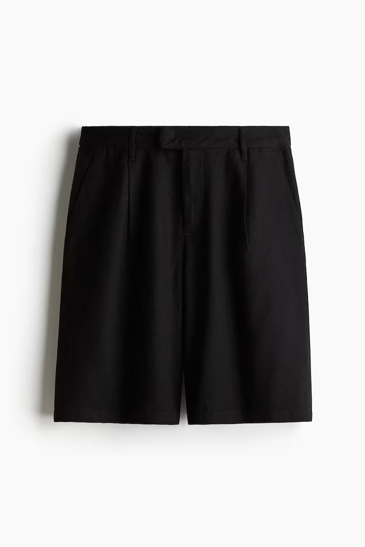 H&M KNEE-LENGTH LINEN-BLEND SHORTS
