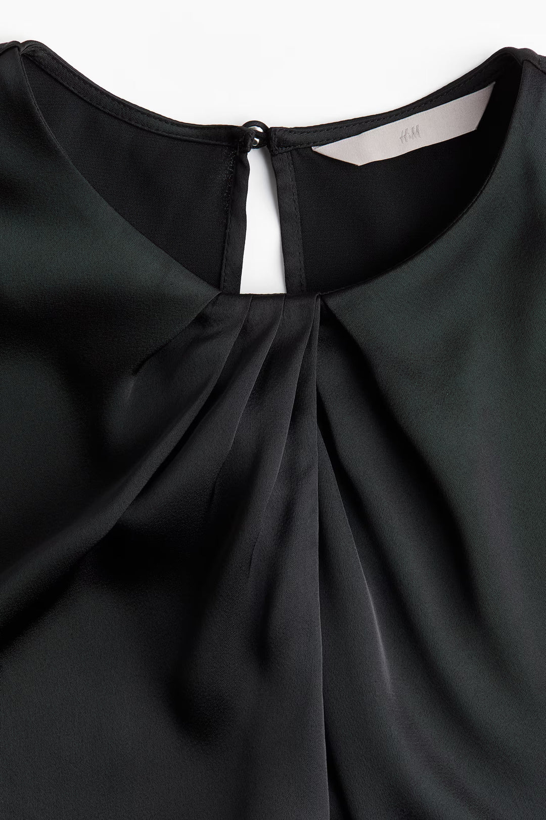 H&M Pleat-Detail Satin Blouse