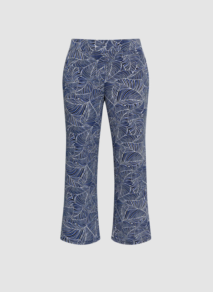 LAURA Leaf Print Pull-On Pants