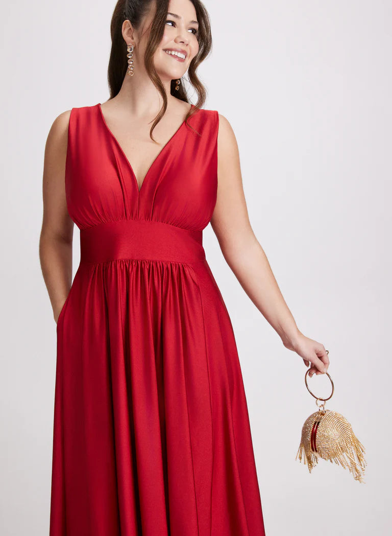 LAURA Plunging Neckline Maxi Dress