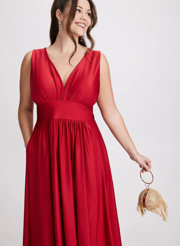 LAURA Plunging Neckline Maxi Dress