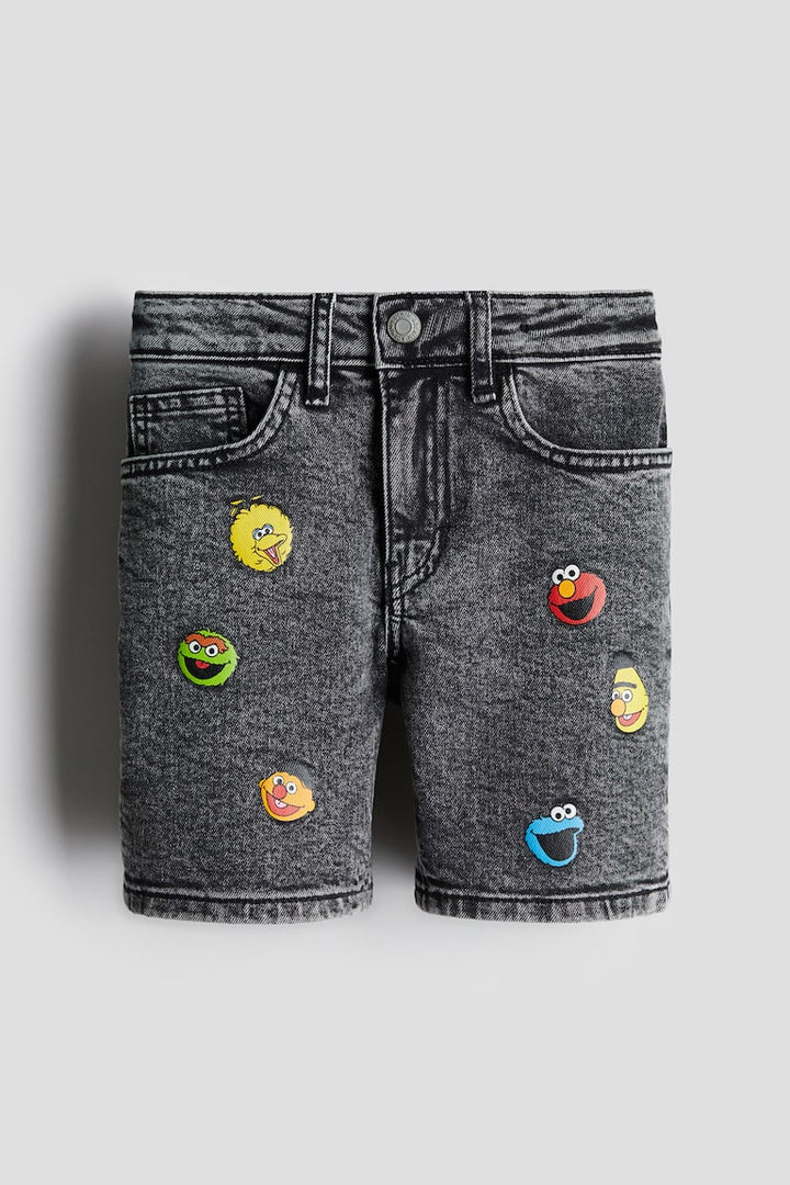 H&M Printed Denim Shorts