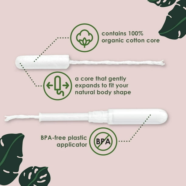 L. Cotton Tampons Light/Regular Absorbency Multipack, Free from Chlorine Bleaching, Pesticides, Fragrances, or Dyes, 30CT