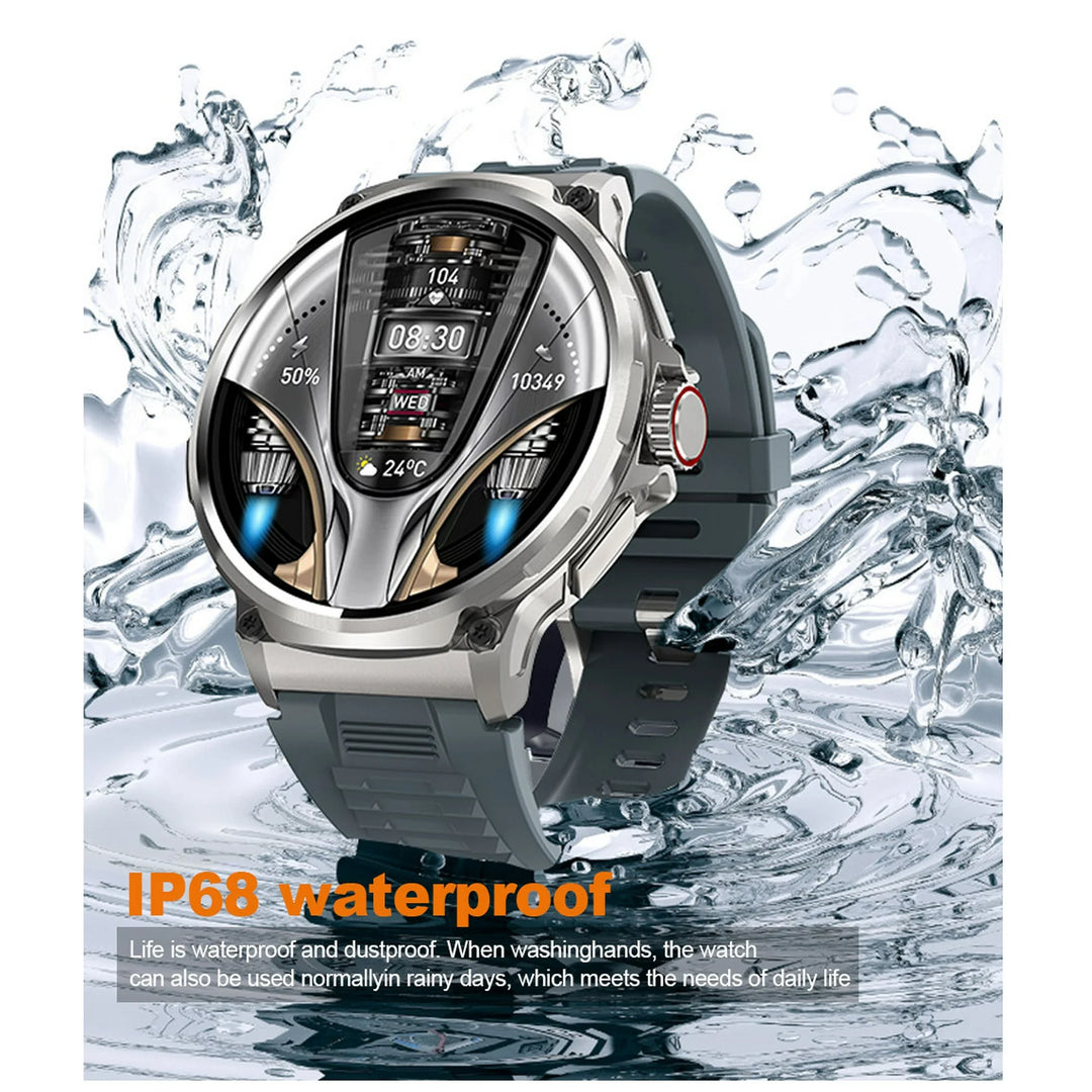Mingdaln 2025 New 1.85 inch Men's Military Smart Watch fits for Android and Iphone Devices (Black)