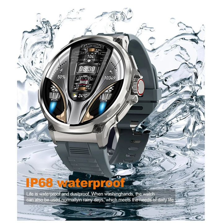Mingdaln 2025 New 1.85 inch Men's Military Smart Watch fits for Android and Iphone Devices (Black)