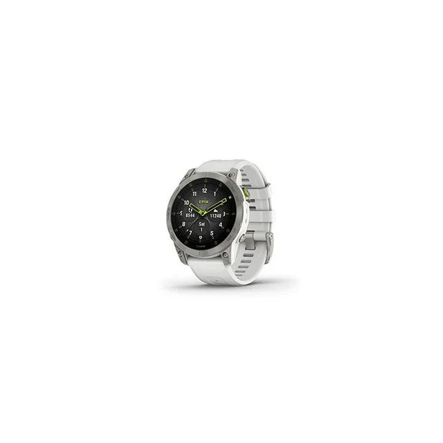 Garmin epix Gen 2, Premium active smartwatch, Health and wellness features, touchscreen AMOLED display, adventure watch with advanced features, white titanium