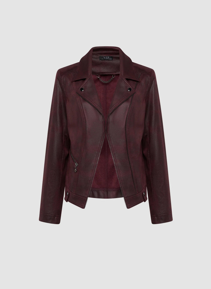 LAURA Snap Detail Faux Suede Jacket