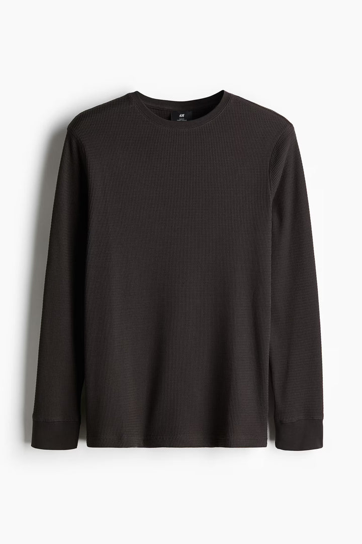 H&M Slim Fit Waffled Jersey Shirt