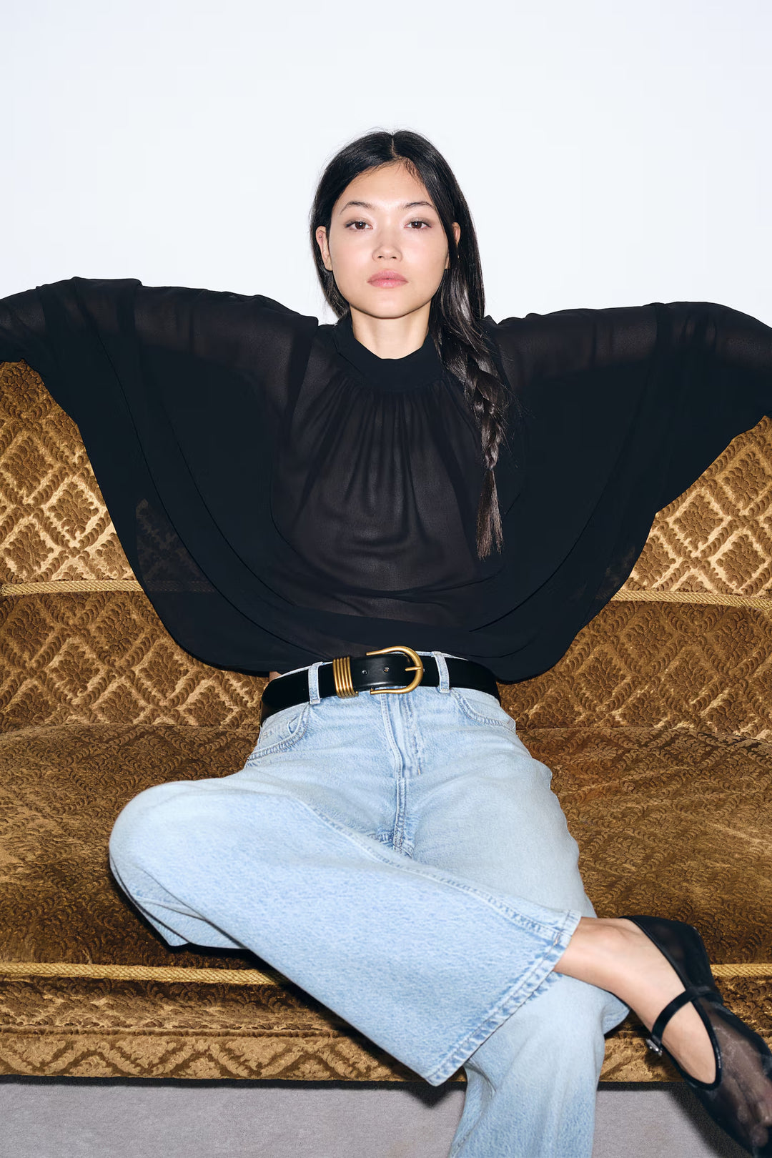 H&M Bleecker High Rise Wide Leg Jeans