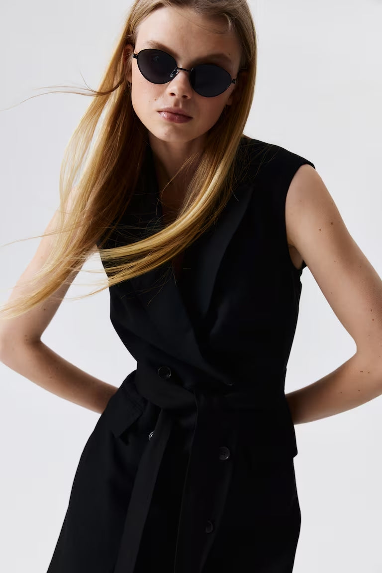 H&M Linen-blend Jacket Dress