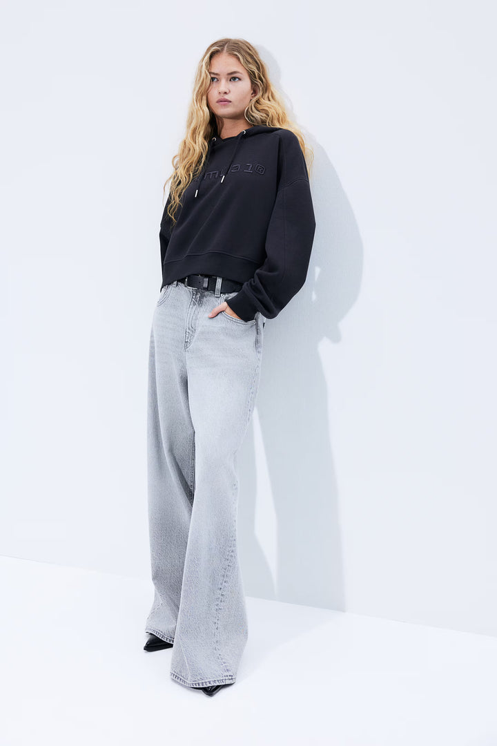 H&M Oversized Embroidered Hoodie