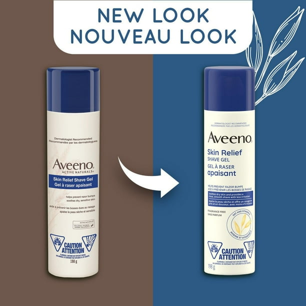 Aveeno Skin Relief Shave Gel, Vitamin E, Oat, Hair Removal, Allergy Tested, Fragrance Free, 198 g