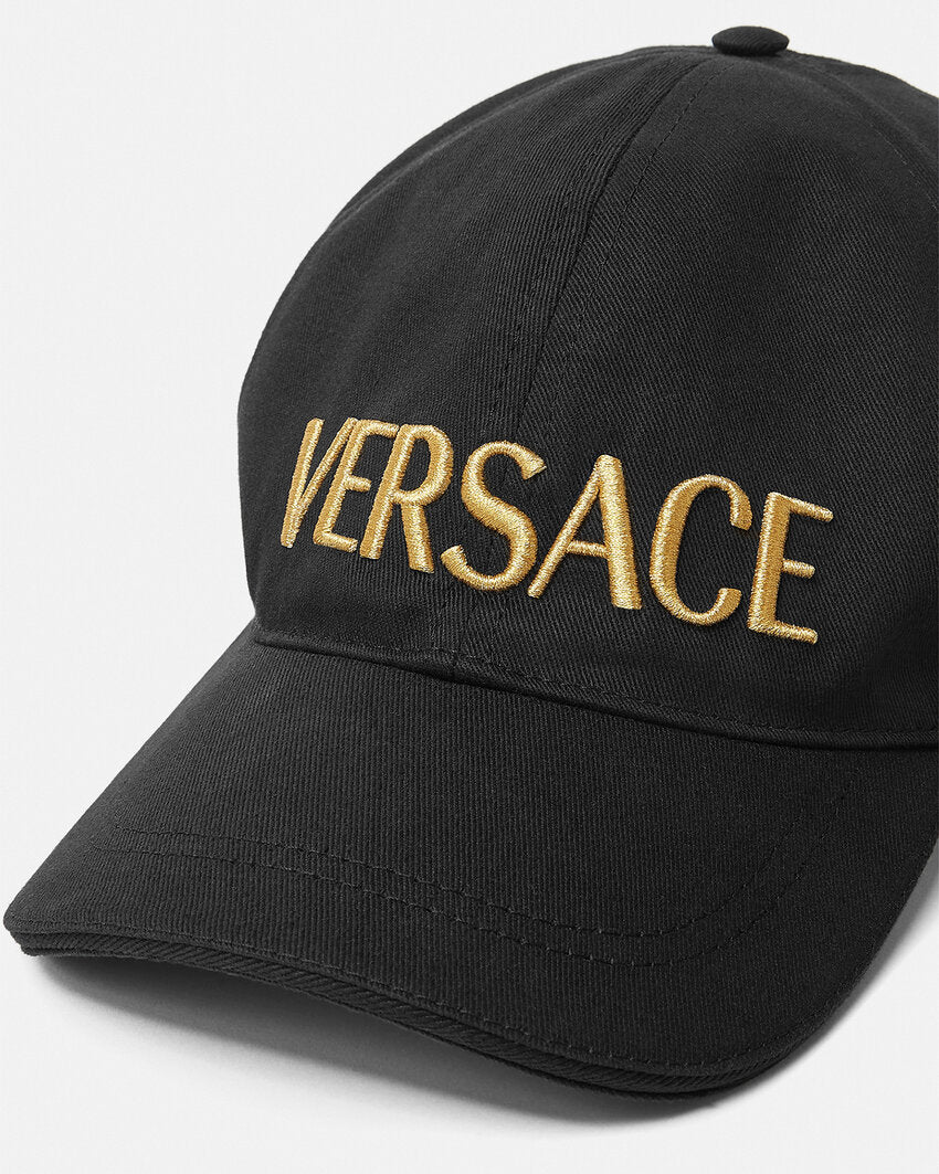 VERSACE EMBROIDERED LOGO BASEBALL CAP