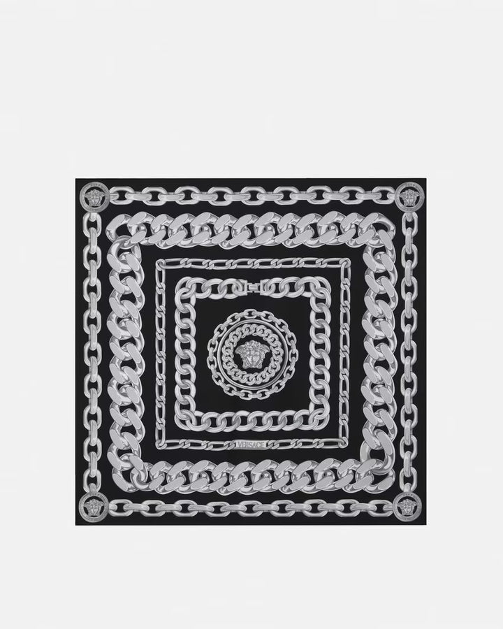 VERSACE Medusa Chains Large Silk Foulard 34.4"