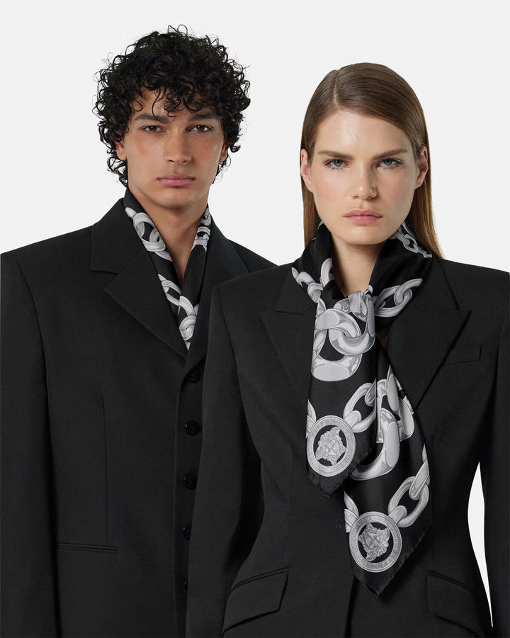 VERSACE Medusa Chains Large Silk Foulard 34.4"