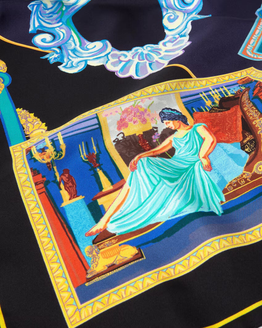 Versace Gallery Large Silk Foulard 35.4"
