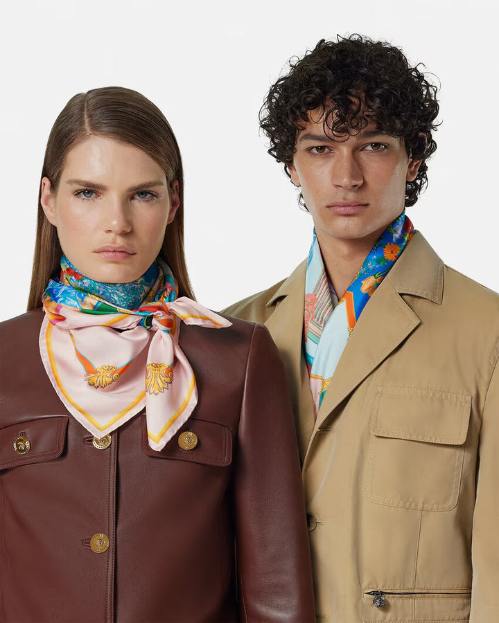 Versace Gallery Large Silk Foulard 35.4"