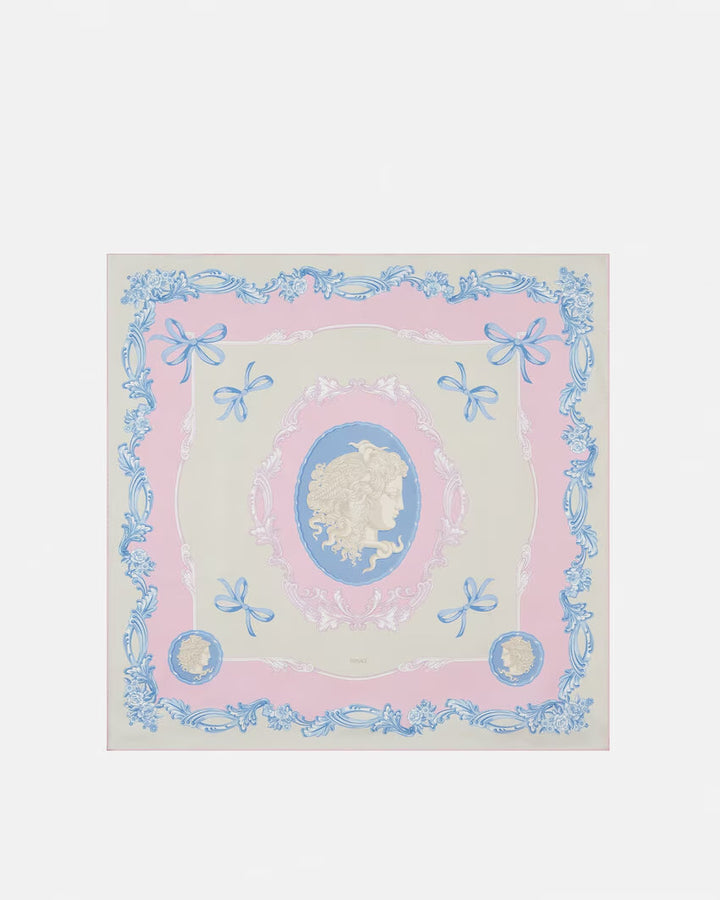 VERSACE Cameo Large Silk Foulard 35"