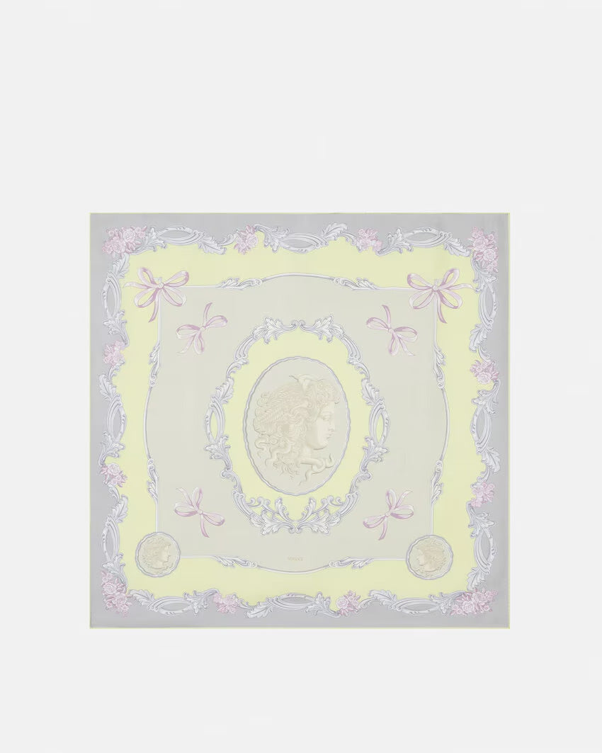 VERSACE Cameo Large Silk Foulard 35"