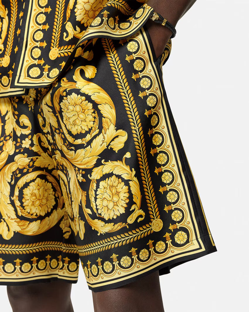 VERSACE Barocco Silk Shorts