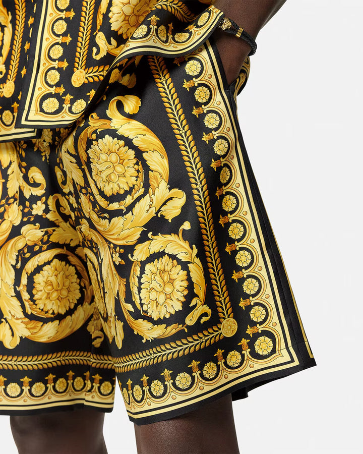 VERSACE Barocco Silk Shorts